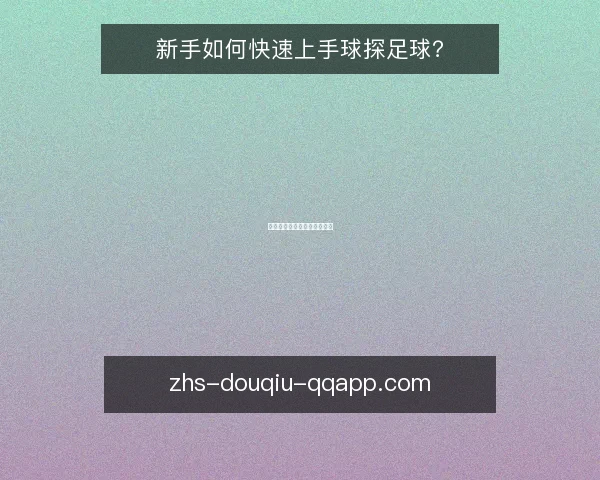 新手如何快速上手球探足球？
